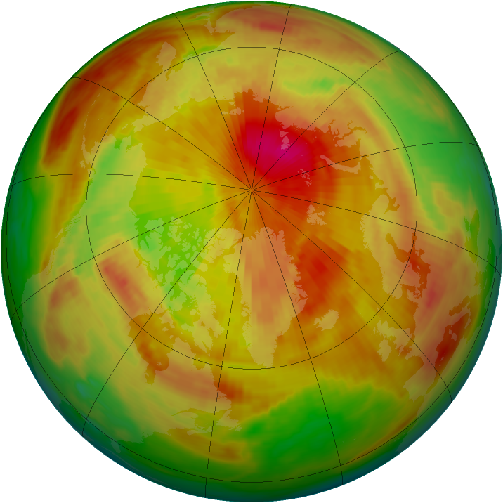 Arctic ozone map for 26 April 1991